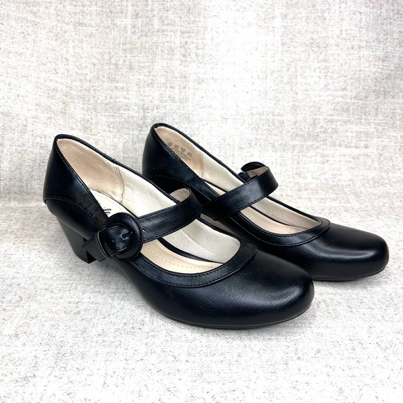 Life Stride Rozz Mary Jane heels pumps size 9M black, office party USEDLIKENEW - Picture 1 of 9